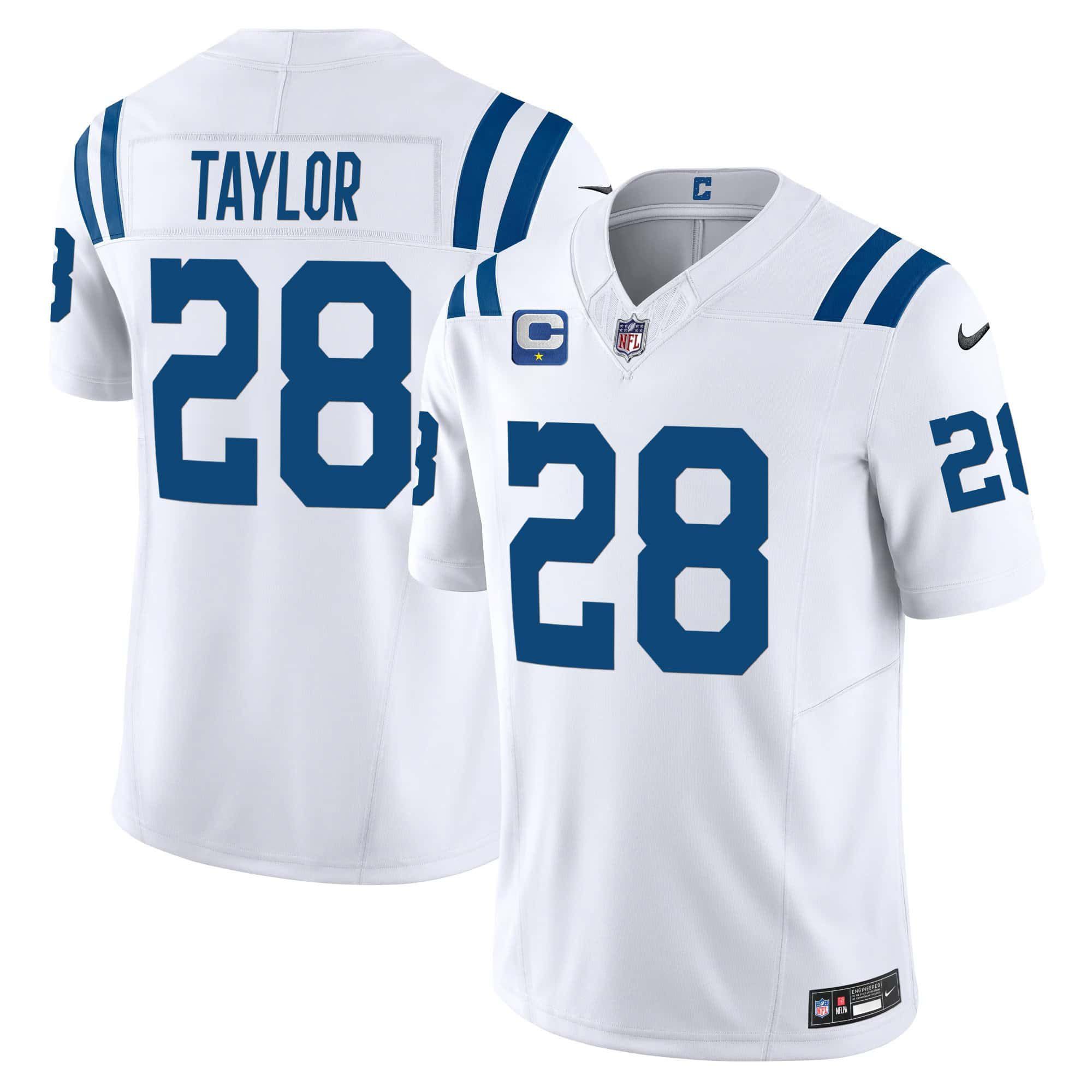 Men Indianapolis Colts 28 Taylor White 2024 Nike Vapor Limited NFL Jersey
